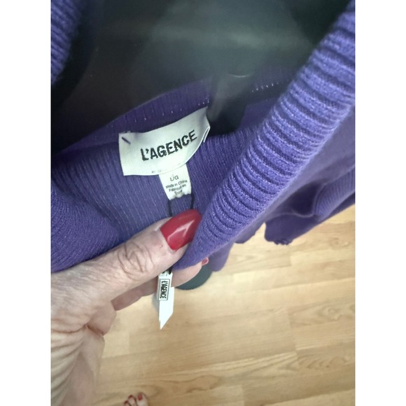 L'AGENCE Sweaters - L'AGENCE Purple Ribbed Turtleneck Sweater with Button Cuffs Large NWT